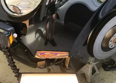 horizontal creases & long dents dent repair example